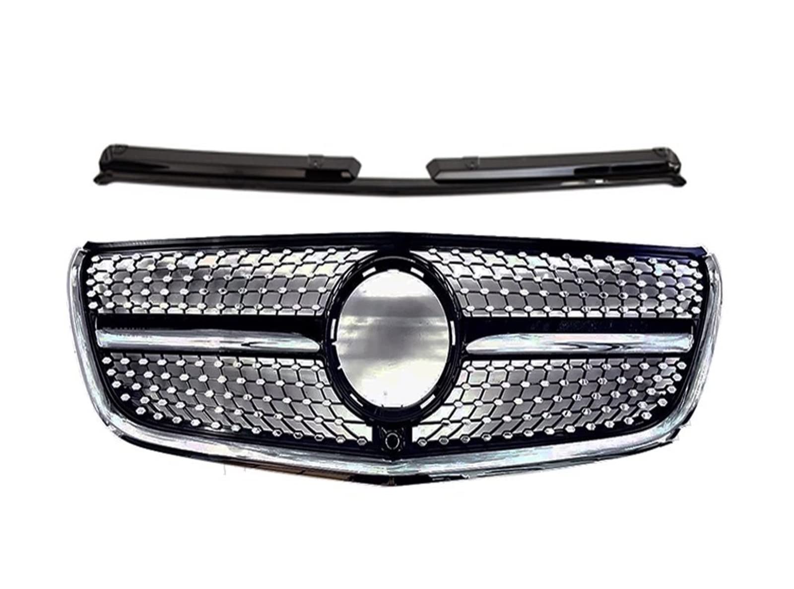 Front Kühlergrille Auto Frontgrill Für Benz Für Vito V W447 V250 V300 V260 2015 2016 2017 2018 2019 2020 2021 2022 Diamant Stil Kühlergrill Racing Stoßstange Grill(Type 3) von AJHJET