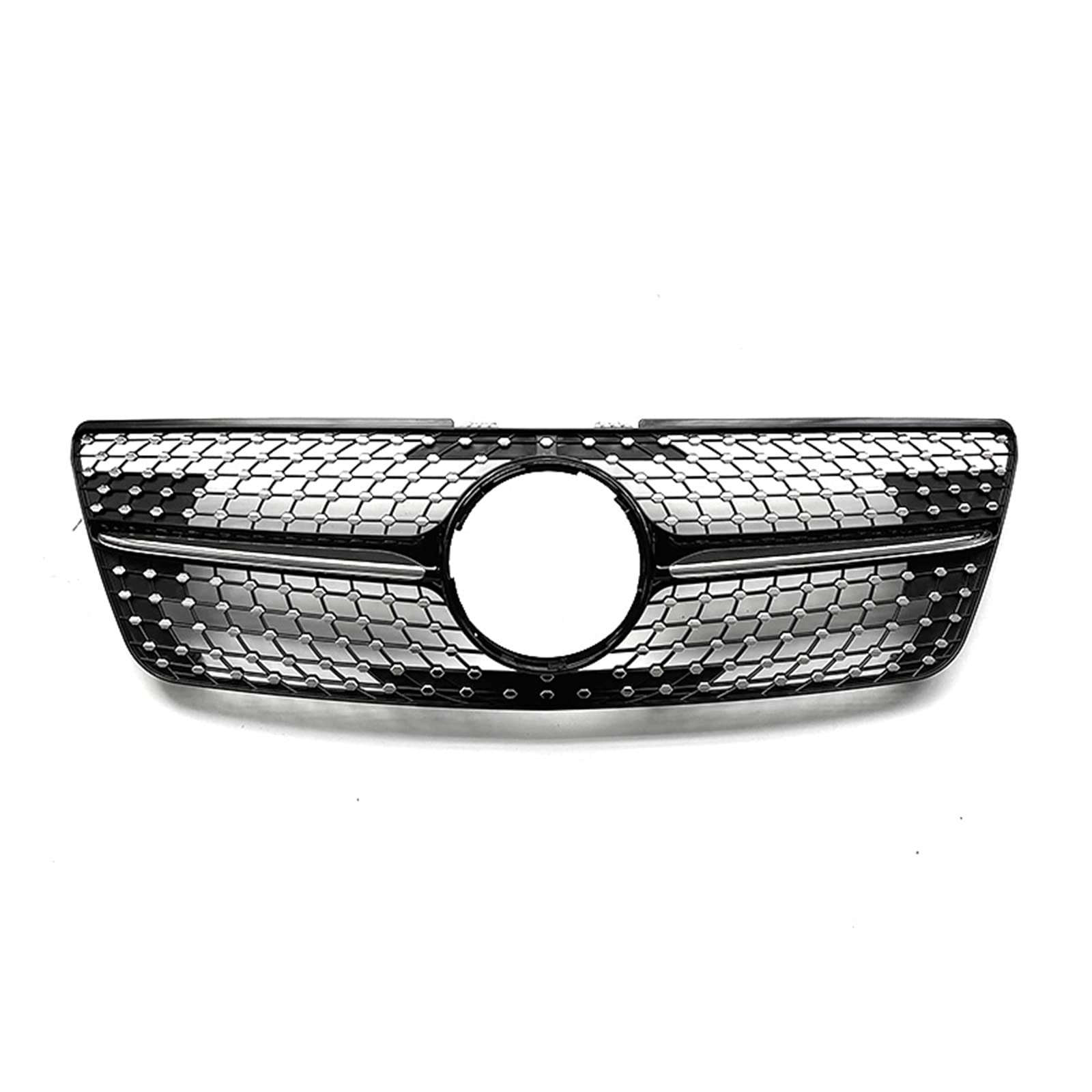 Front Kühlergrille Auto Frontgrill Für Benz W164 ML Klasse 2009 2010 2011 2012 ML320 ML350 ML500 Schwarz/Silber Kühlergrill Grill Diamant Stil Oberen Stoßfänger Haube Mesh(Schwarz) von AJHJET