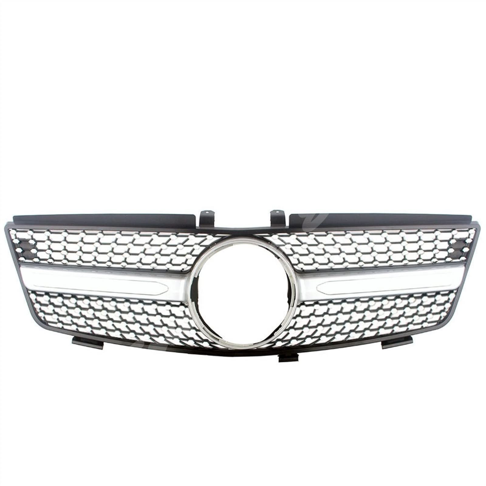 Front Kühlergrille Auto Frontgrill Für Benz W164 ML-Klasse ML280 ML320 ML350 ML420 ML500 2005 2006 2007 2008 2009 2010 2011 Auto Vorne Racing Oberen Stoßfänger Gitter(Silver,A_2006-2008) von AJHJET