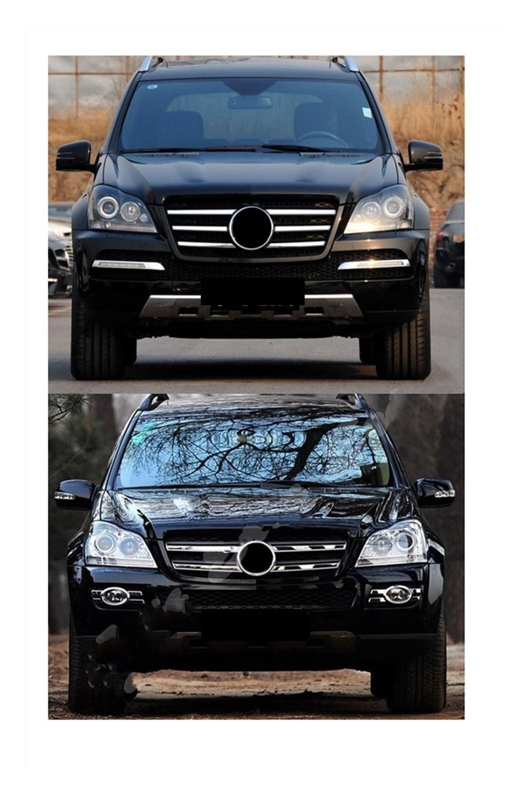 Front Kühlergrille Auto Frontgrill Für Benz X164 Kühlergrill GL-Klasse 2007 2008 2009 2010 2011 2012 Auto Vorderen Stoßfänger Racing Grill Billet Grille Abdeckung(2010-2012 Two Fins-j) von AJHJET