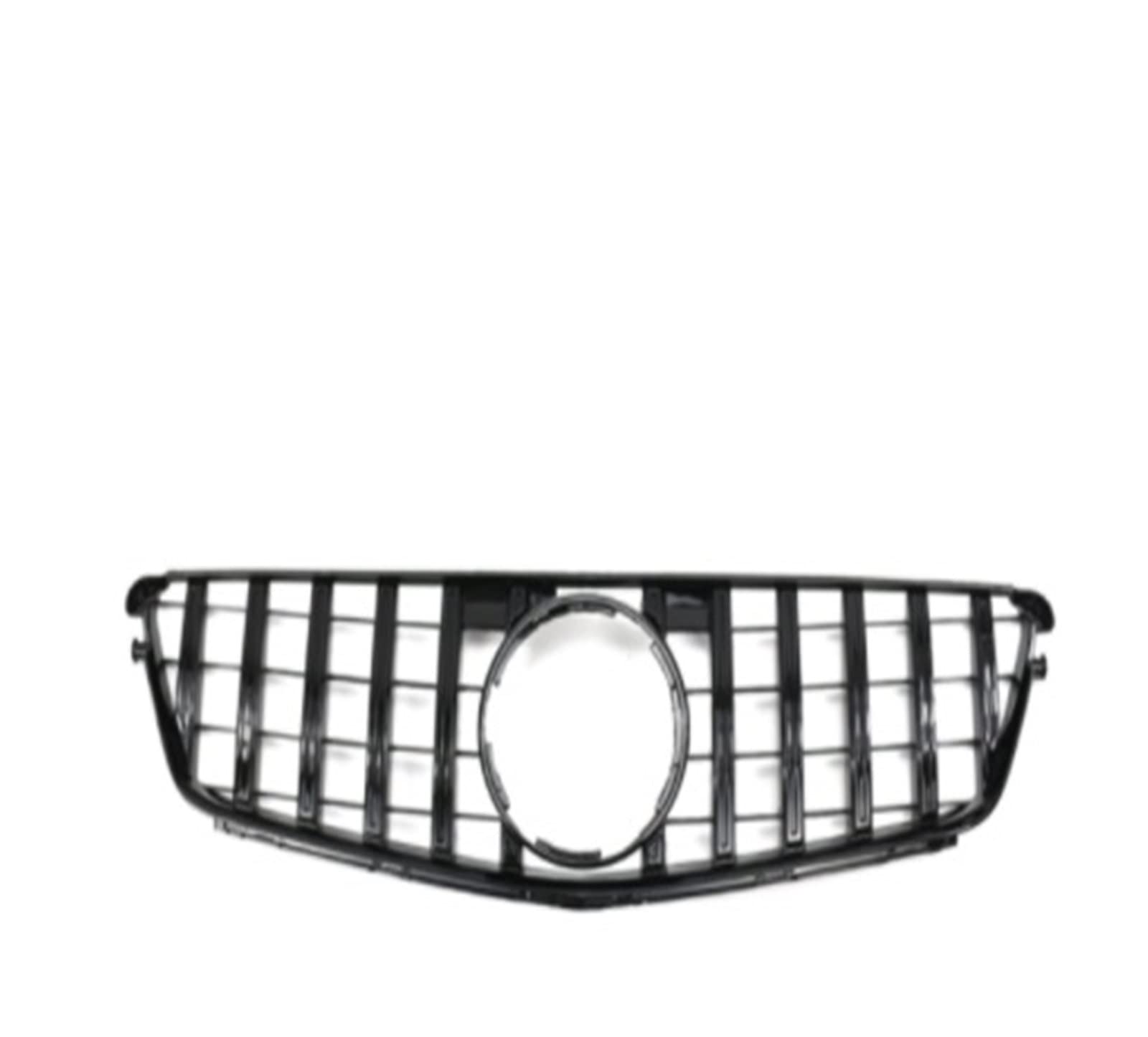 Front Kühlergrille Auto Frontgrill Für C-Klasse W204 C63 1-Fin Frontgrill Racing Grills 2008 2009 2010 2011 2012 2013 2014 C300 C350 C180 C200 Kühlergrill(Chrome Black) von AJHJET