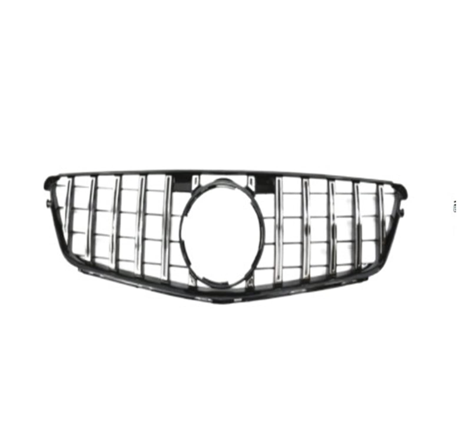 Front Kühlergrille Auto Frontgrill Für C-Klasse W204 C63 1-Fin Frontgrill Racing Grills 2008 2009 2010 2011 2012 2013 2014 C300 C350 C180 C200 Kühlergrill(Chrome Silver) von AJHJET