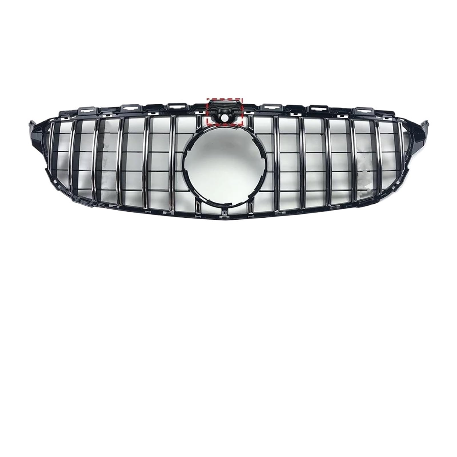 Front Kühlergrille Auto Frontgrill Für GT Style Frontgrill Für Benz W205 S205 C205 C 2014-2015 2016 2017 2018 2019 2020 2021 C180 C200 C260 C250 C300 Für AMG Haubennetz(14-18 Silver -Cam) von AJHJET