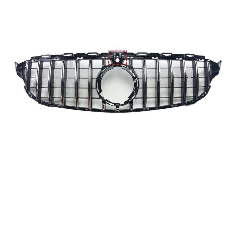 Front Kühlergrille Auto Frontgrill Für GT Style Frontgrill Für Benz W205 S205 C205 C 2014-2015 2016 2017 2018 2019 2020 2021 C180 C200 C260 C250 C300 Für AMG Haubennetz(19-21 Silver -Cam) von AJHJET