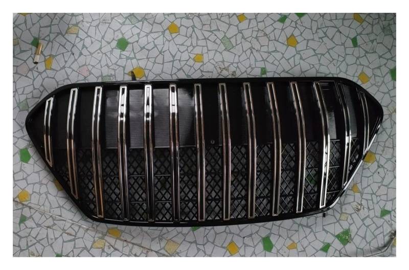 Front Kühlergrille Auto Frontgrill Für Hyundai Für Ix35 2009-2013 2010 2011 2012 ABS Front Grille Um Trim Trim Grills Refit Racing(Black Silver) von AJHJET