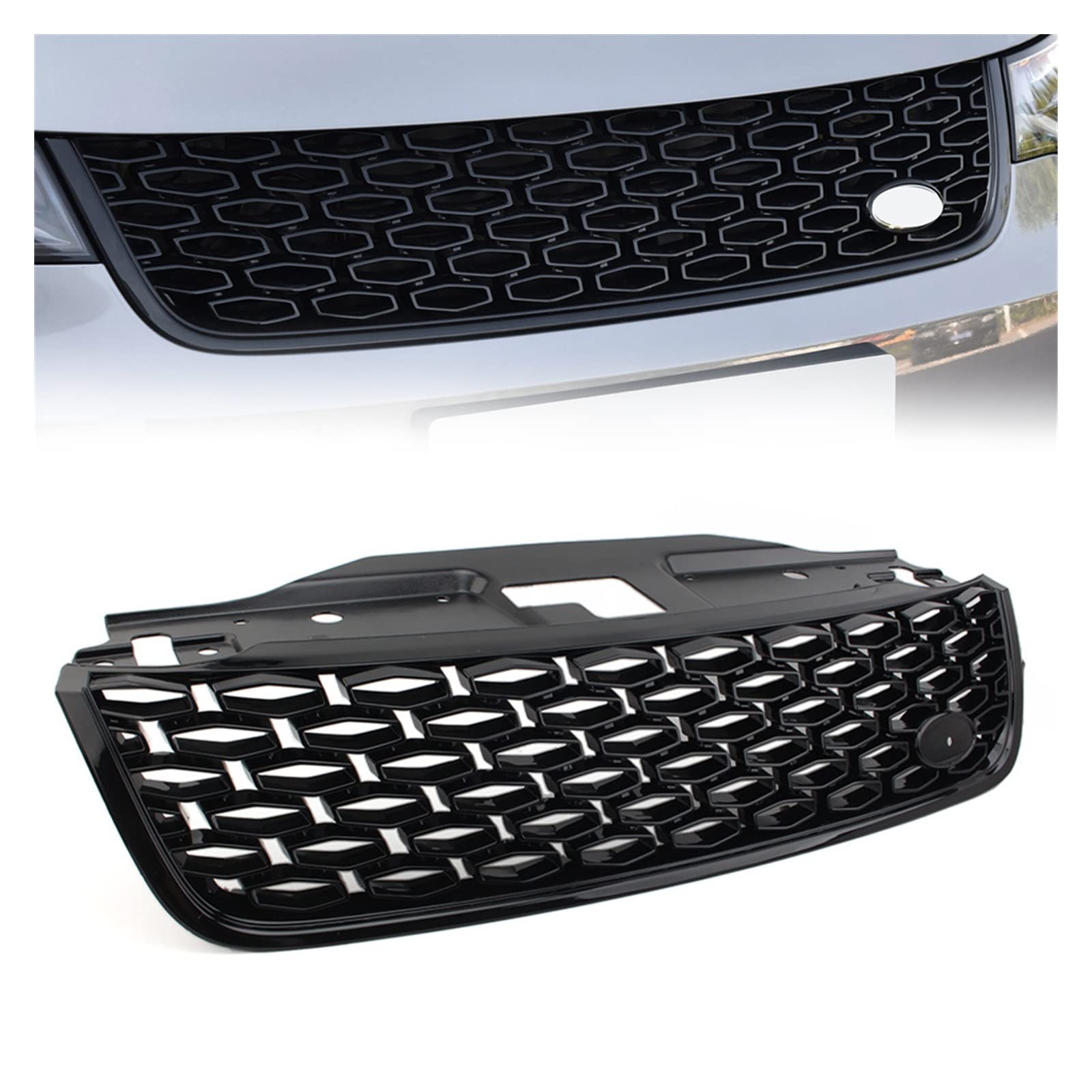 Front Kühlergrille Auto Frontgrill Für Land Für Rover Für Discovery 5 2017 2018 2019 2020 2021 Auto Frontstoßstange Grill Lufteinlass Kühlergrill(All Black) von AJHJET