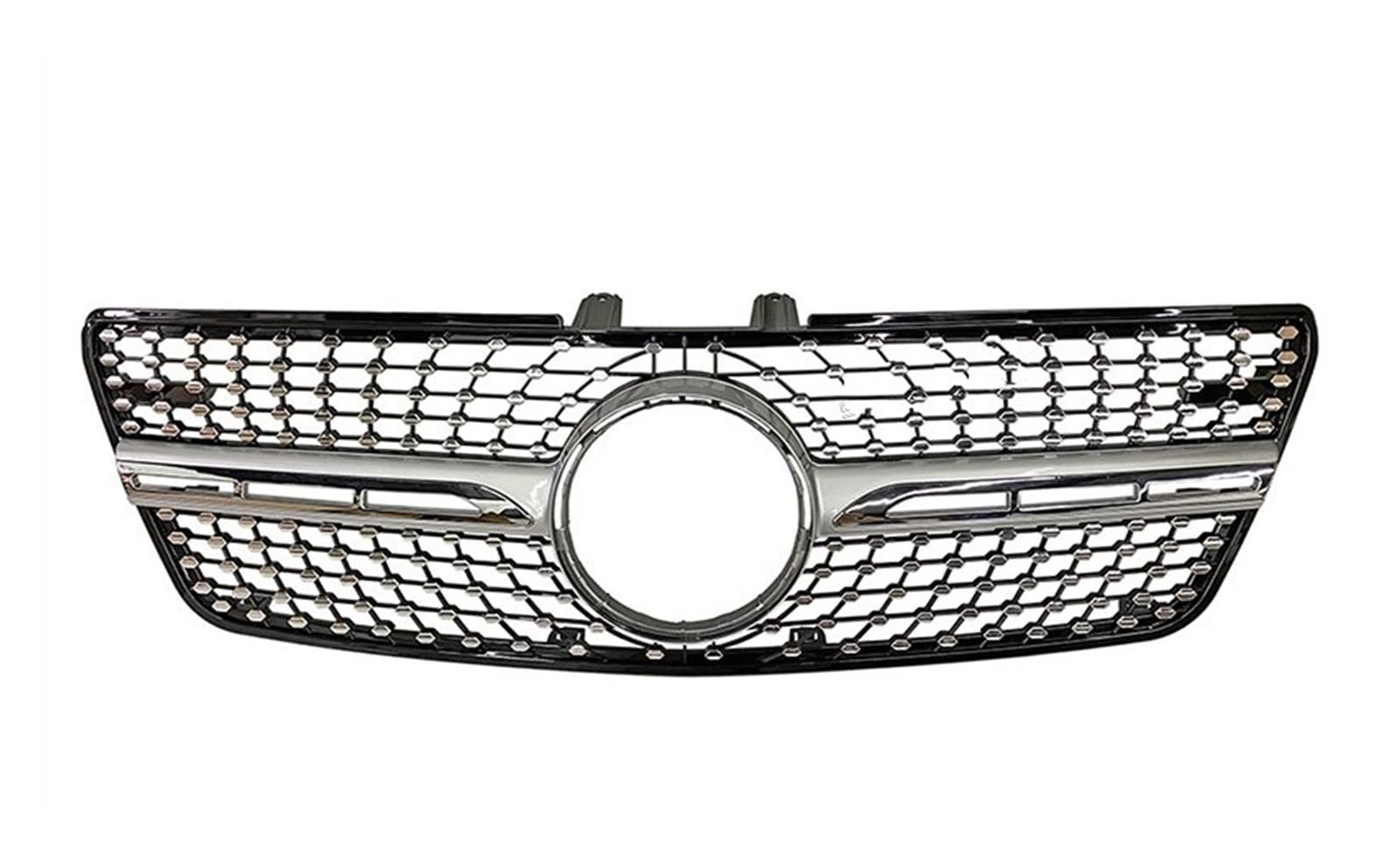 Front Kühlergrille Auto Frontgrill Für ML Klasse W164 2005-2006 2007 2008 2009 2010 2011 2012 ML300 320 350 400 500 430 Diamant Kühlergrill Front Stoßstange Grille Mit Emblem(09-12 Silver) von AJHJET