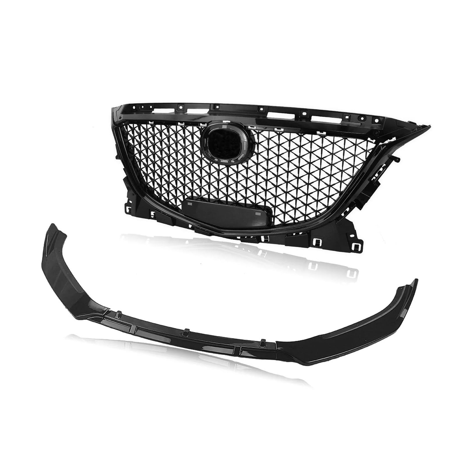 Front Kühlergrille Auto Frontgrill Für Mazda 3 Für Axela 2014-2015 2016 Honeycomb Style Racing Grills Auto Untere Stoßstange Spoiler Schutzplatte Klinge Lippe Frontgrill von AJHJET