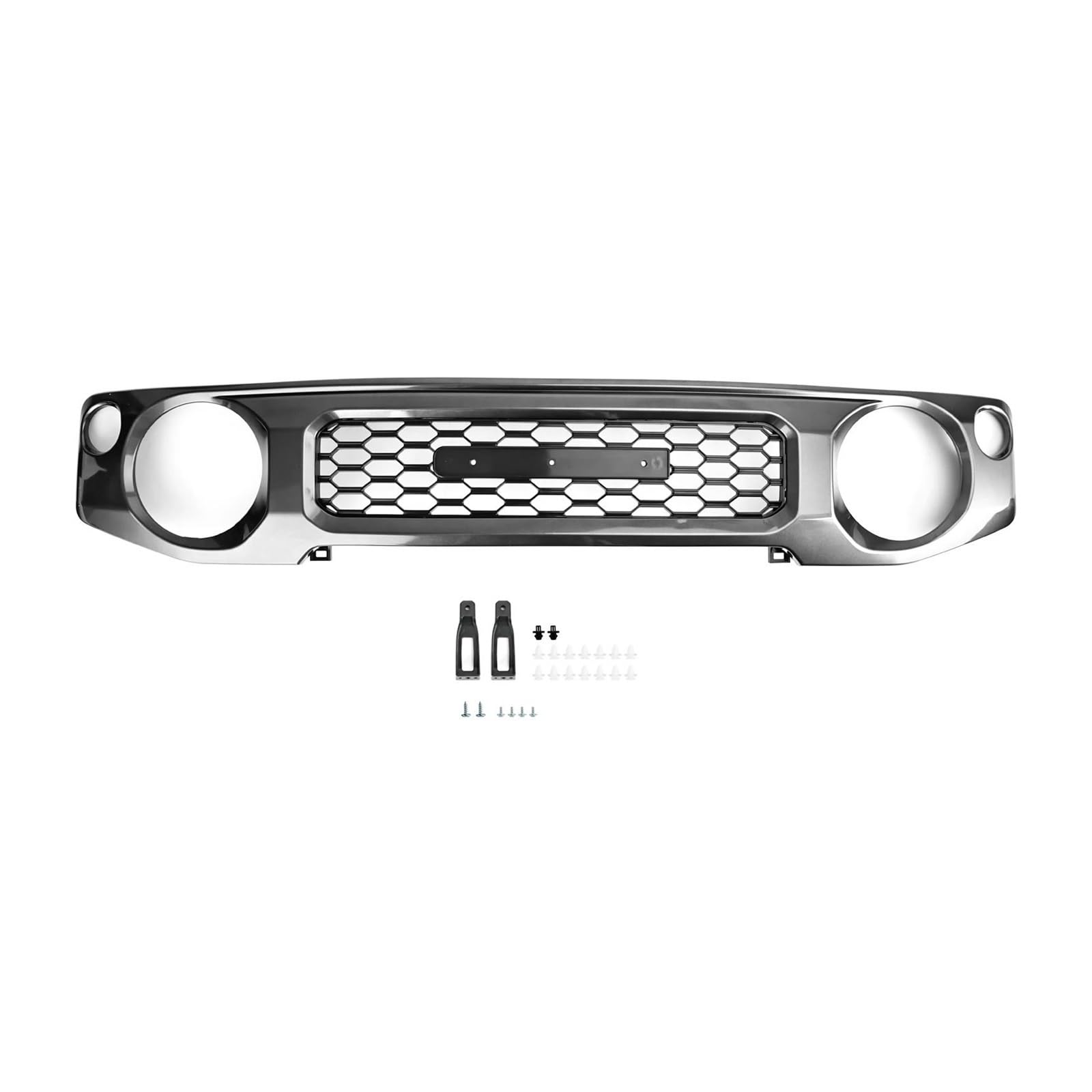 Front Kühlergrille Auto Frontgrill Für Suzuki Für Jimny JB74 2019-2020 2021 2022 2023 Honeycomb Frontstoßstangengrill Grau/Schwarz Autozubehör(Grey) von AJHJET