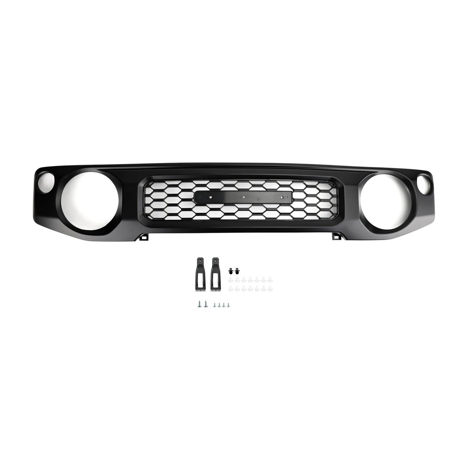 Front Kühlergrille Auto Frontgrill Für Suzuki Für Jimny JB74 2019-2020 2021 2022 2023 Honeycomb Frontstoßstangengrill Grau/Schwarz Autozubehör(Schwarz) von AJHJET