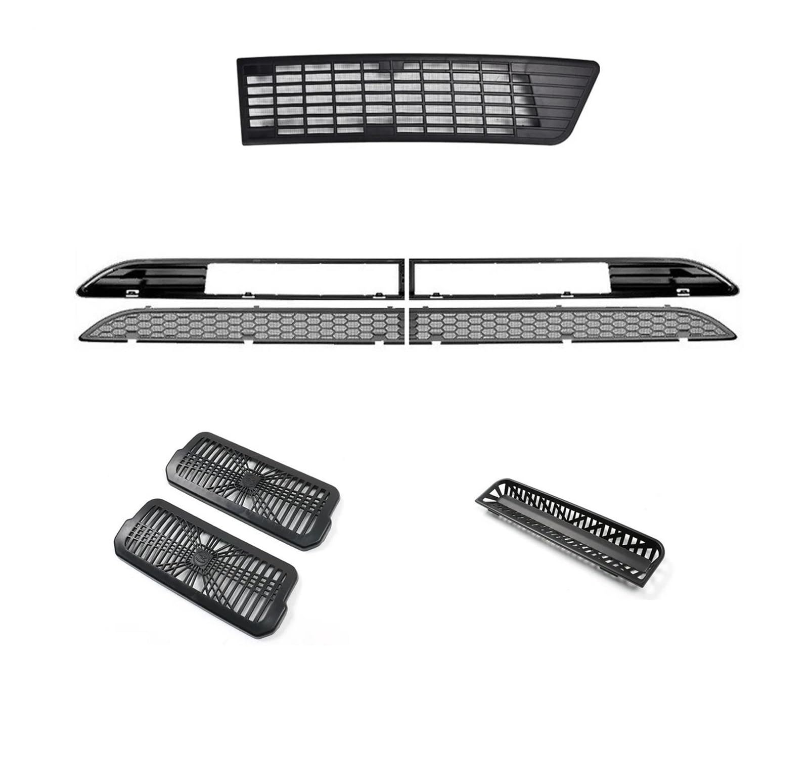 Front Kühlergrille Auto Frontgrill Für Tesla Für Modell 3 Für Highland 2024 Frontstoßstangengrill Mesh Lufteinlass Vent Abdeckung Grille Guards Protector Net Zubehör(8PCS Set) von AJHJET