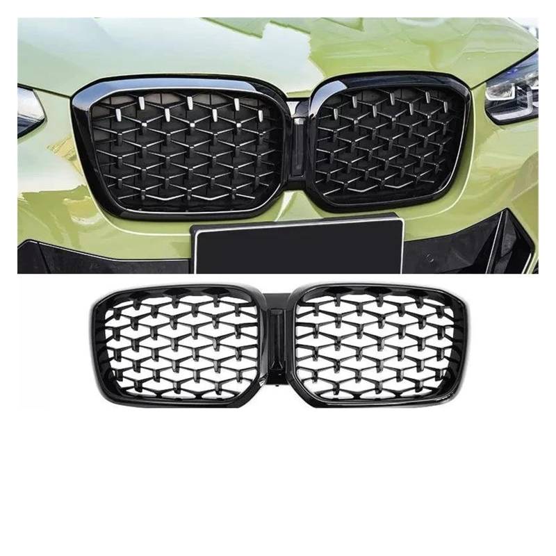 Front Kühlergrille Auto Frontgrill Für X3 G01 / X4 G02 2022 2023 Für SDrive20i Für XDrive20i M40i Für Sport Stil Front Nieren Grills SUV Auto Tuning Grille(22-23 Black) von AJHJET