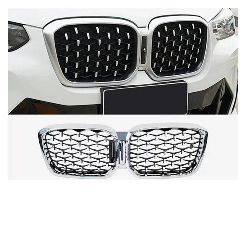 Front Kühlergrille Auto Frontgrill Für X3 G01 / X4 G02 2022 2023 Für SDrive20i Für XDrive20i M40i Für Sport Stil Front Nieren Grills SUV Auto Tuning Grille(22-23 Silver) von AJHJET