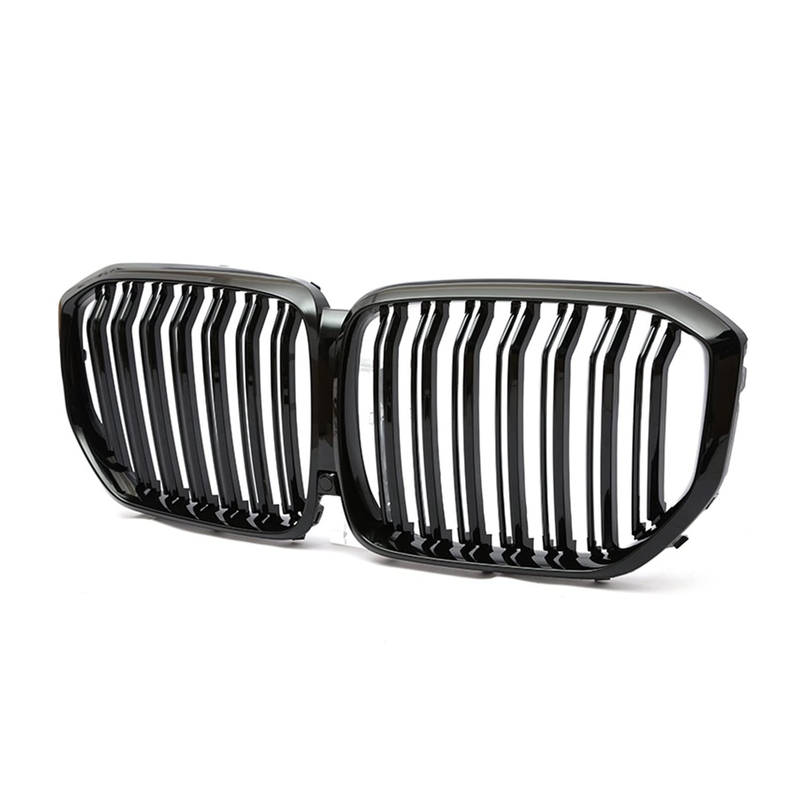 Front Kühlergrille Auto Frontgrill Für X5 Serie G05 2018 2019 2020 Autozubehör Ersatzteil Auto Vorderen Stoßfänger Nierengrill Doppellamellen Glanz Schwarz Kühlergrill(Dual Gloss Black) von AJHJET