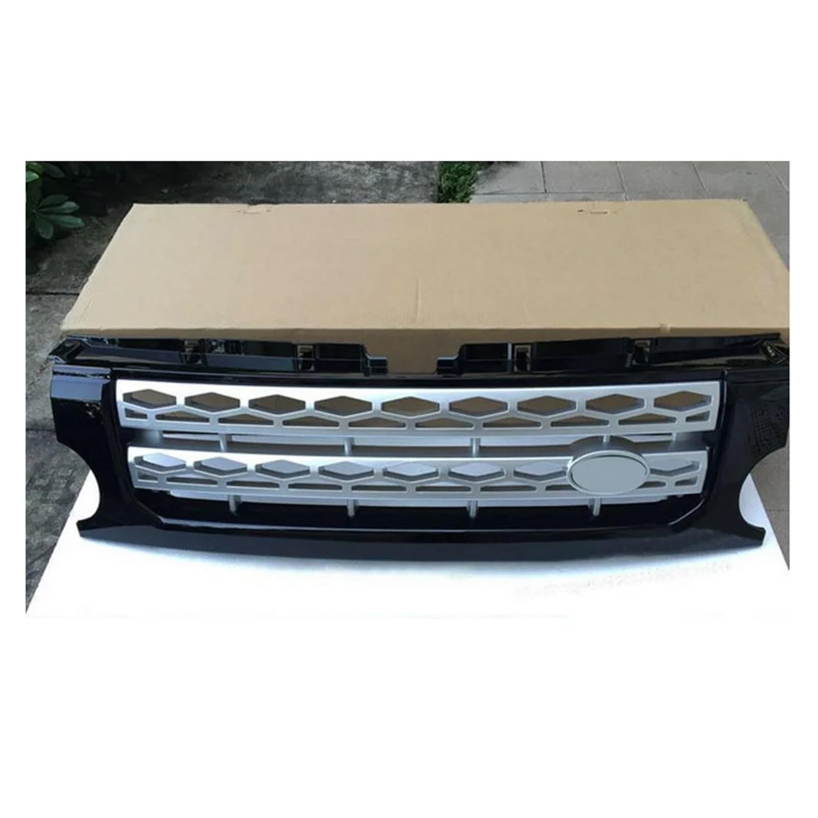 Front Kühlergrille Auto Frontgrill Glänzend Schwarz Auto Styling Racing Grills Für Land Für Rover Für Discovery 4 LR4 2010 2011 2012 2013 L319 ABS Front Mesh Grille(Silber) von AJHJET