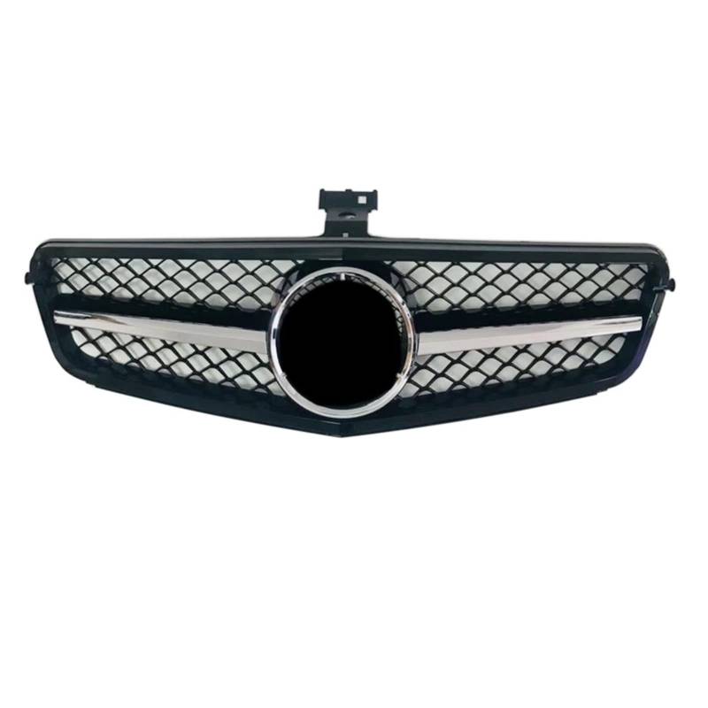 Front Kühlergrille Auto Frontgrill W204 Für AMG Für GT Grill Schwarz Silber Front Stoßstange Kühler Diamanten Grille Für Benz C Klasse C200 2007 2008 2009 2010 2011 2012 2013 2014(Intermediate silver) von AJHJET