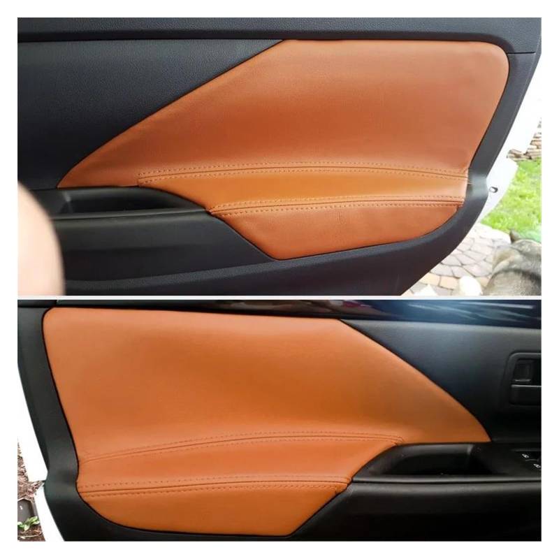 Innen Zierleisten Dekoration 4PCS Auto Innen Mikrofaser Leder Türgriff Panel Armlehne Abdeckung Trim Für Mitsubishi Für Outlander 2014 2015 2016 2017 2018 Innenzierleiste(Braun) von AJHJET