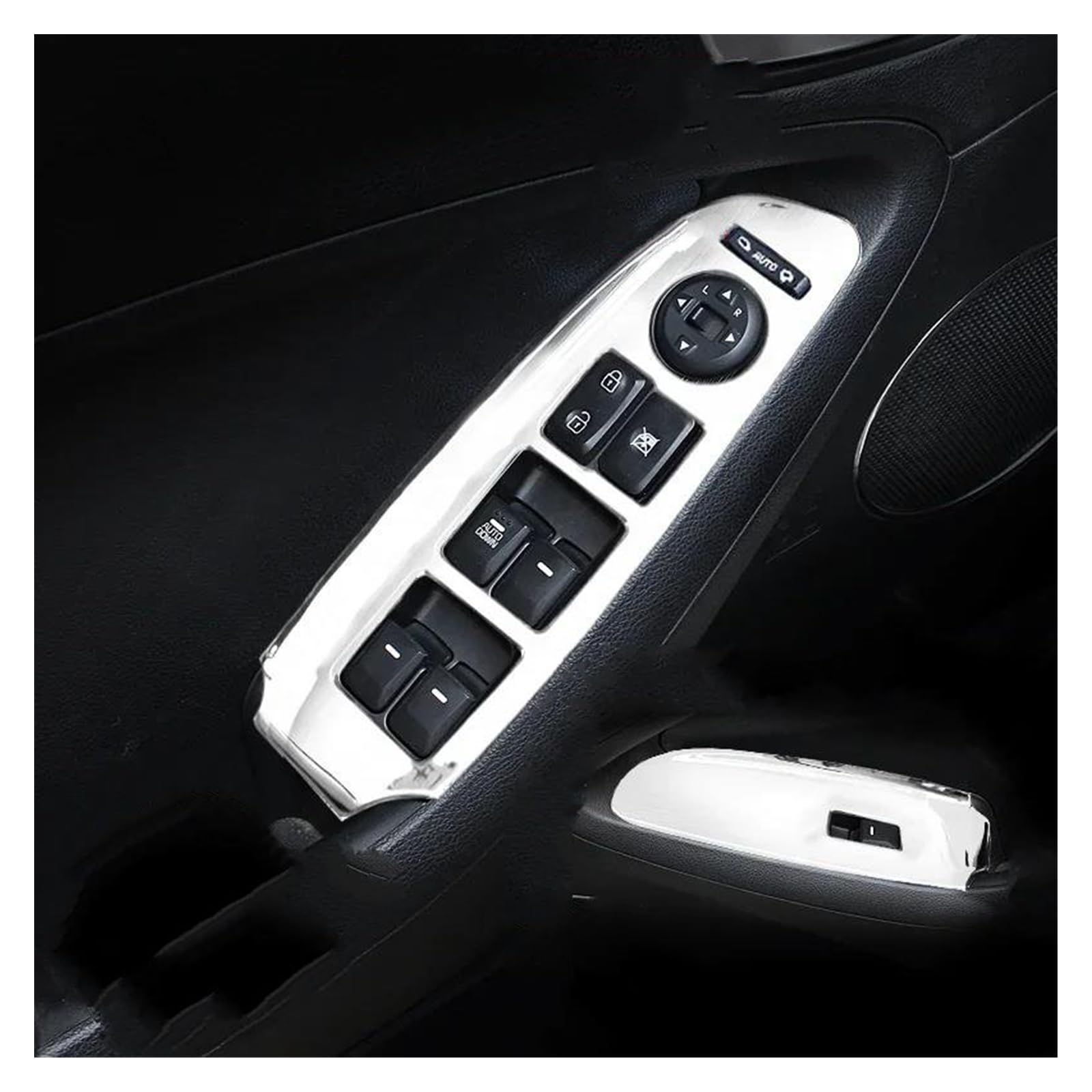 Innen Zierleisten Dekoration Für Kia K3 Für Cerato 2012 2013 2014 2015 2016 2017 2018 Für Forte Auto Fensterheber Schalter Control Taste Abdeckung Panel Trim Dekoration Innenzierleiste(Glossy silver 2 von AJHJET