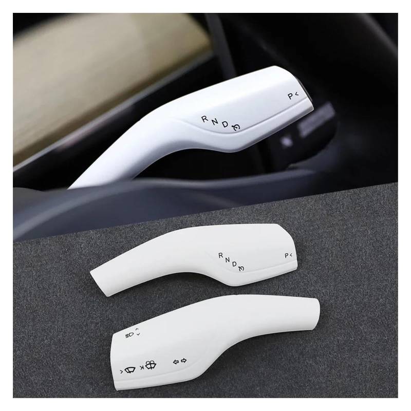 Innen Zierleisten Dekoration Lenkrad Whift Schutz CoverShift Knauf Zentrale Panel Tür Seite Innen Vorne Dashboard Trim Streifen Für Tesla Für Modell 3 Für Y 2017-2023 Innenzierleiste(2 pcs Matte WHI von AJHJET