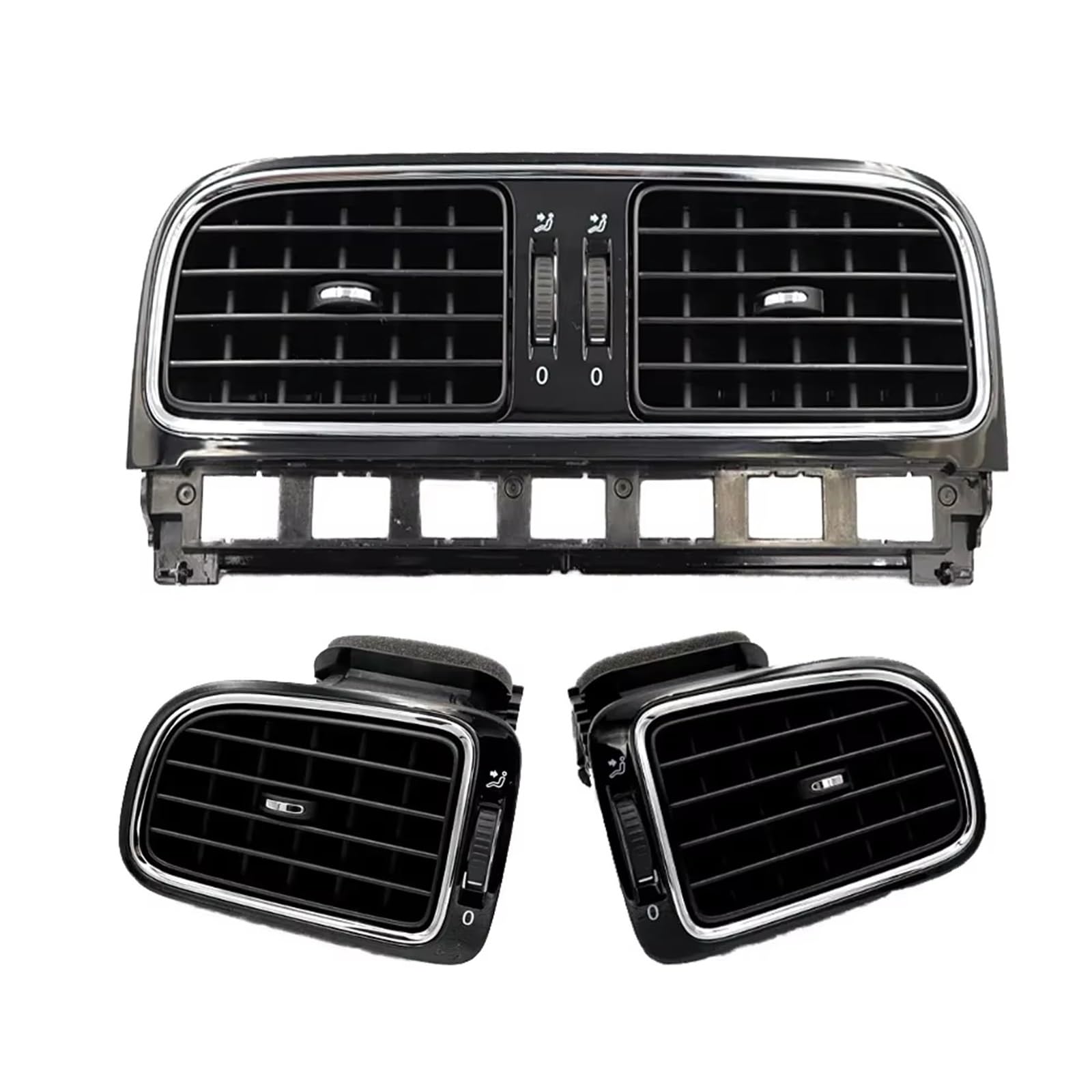 Klimaanlage Outlet Für VW Für Polo 5 6R Für GTI Für Vento 2010 2011 2012 2013 6R0819703 1/3 Stück Glänzend Schwarz Front Dash AC Klimaanlage Outlet Vent Grill Luftauslass Klimaanlage von AJHJET