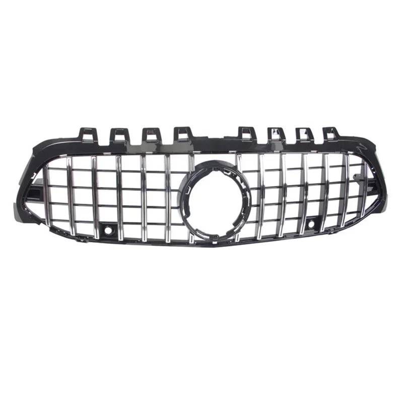 Racing-Kühlergrill Auto-Frontgrill, Frontstoßstangengrill, Auto-Frontgrill, Frontstoßstangengrill Für Benz A-Klasse W177, Kühlergrill A180, A200, A260, A45 2018+ Glänzender Kühlergrill(Silver no camer von AJHJET