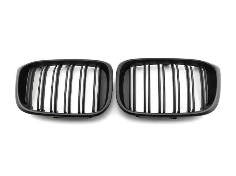 Racing-Kühlergrill Auto-Frontstoßstangengitter, Einzel- Und Doppellinie, Schwarz Glänzend, Carbon-Renngitter, Auto-Styling Für X3 G01 G08 Für X4 G02 2019 2020 2021 Glänzender Kühlergrill(Dual Matte Bl von AJHJET