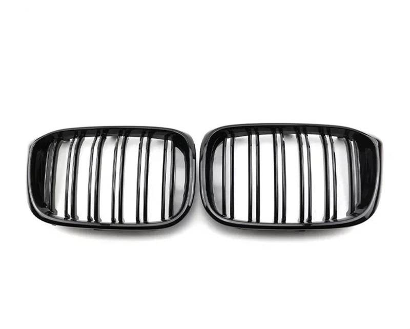 Racing-Kühlergrill Auto-Frontstoßstangengitter, Einzel- Und Doppellinie, Schwarz Glänzend, Carbon-Renngitter, Auto-Styling Für X3 G01 G08 Für X4 G02 2019 2020 2021 Glänzender Kühlergrill(Dual Gloss Bl von AJHJET