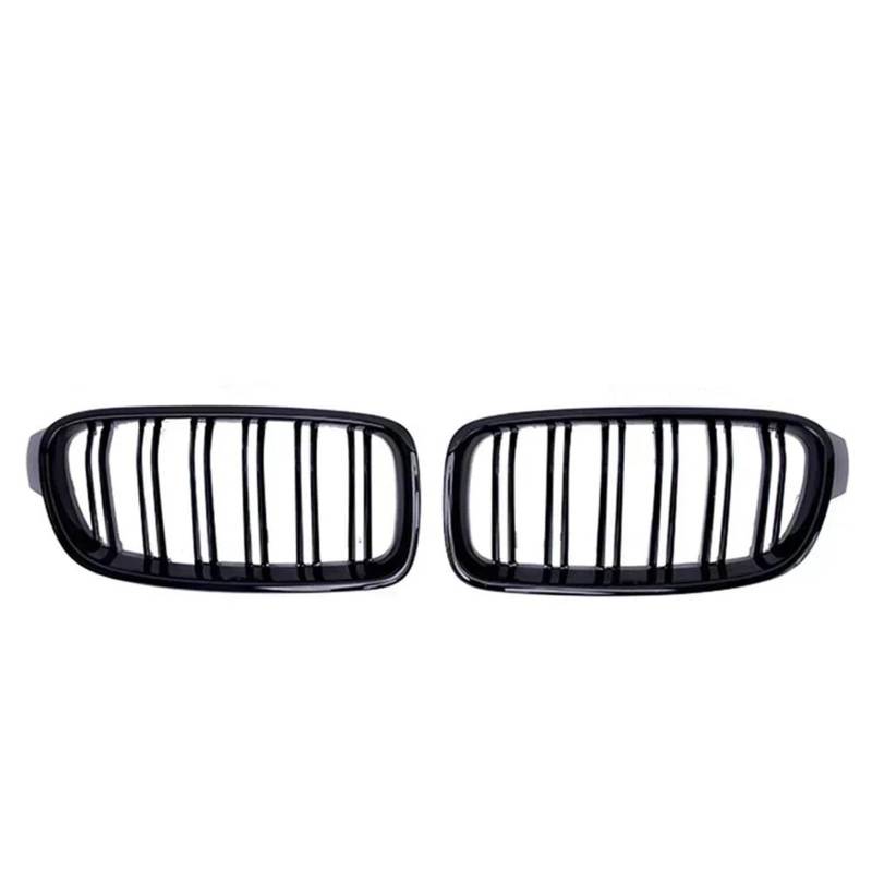 Racing-Kühlergrill Front Grillz Piano Black Dual Line Nierengrill Für 3er F30 F31 Grill 2012 2013 2014 2015 2016 2017 2018 2019 320i 325i 328i Glänzender Kühlergrill(Glossy Black) von AJHJET