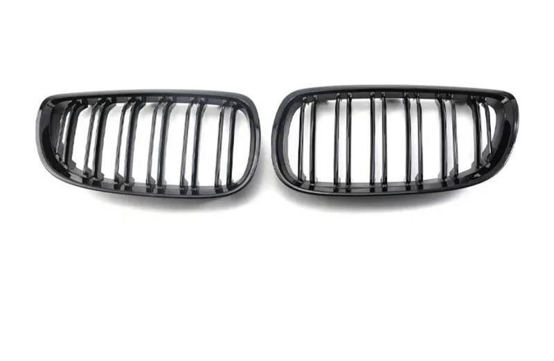 Racing-Kühlergrill Frontstoßstangen-Nierengrill, Schwarz Glänzend, Doppellinien-Kühlergrill, Auto-Styling, Renngitter Für E92 E93, Für M3 2006 2007 2008 2009 Glänzender Kühlergrill(Dual Gloss Black) von AJHJET