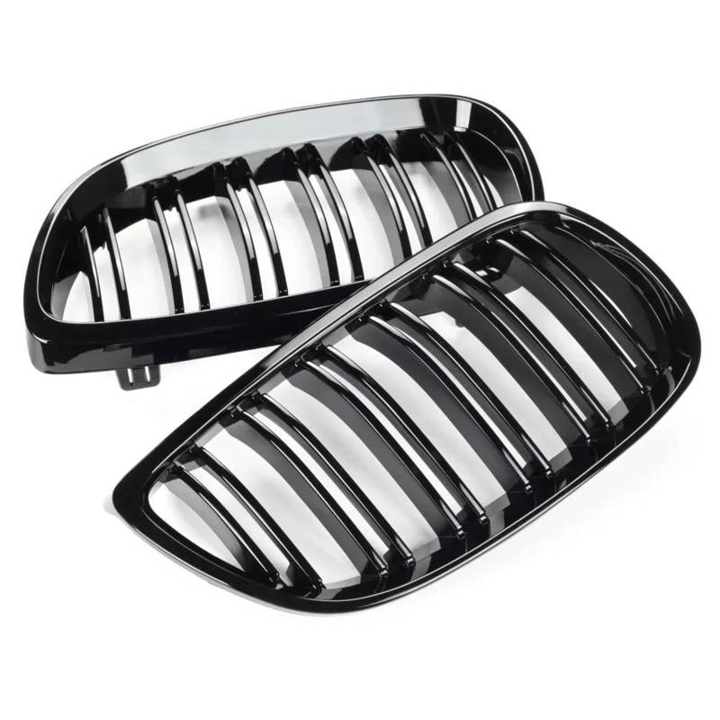 Racing-Kühlergrill Frontstoßstangen-Nierengrill, Schwarz Glänzend, Doppellinien-Kühlergrill, Auto-Styling, Renngitter Für E92 E93, Für M3 2006 2007 2008 2009 Glänzender Kühlergrill von AJHJET