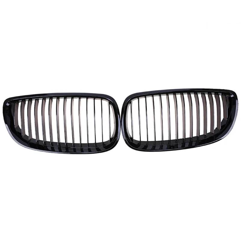 Racing-Kühlergrill Für 3er E92 Coupé Für M3 2007 2008 2009 2010 2011 2012 2013 2-teiliges Auto-Front-Center-Racing-Gitter, Schwarz Glänzende Grills Glänzender Kühlergrill von AJHJET