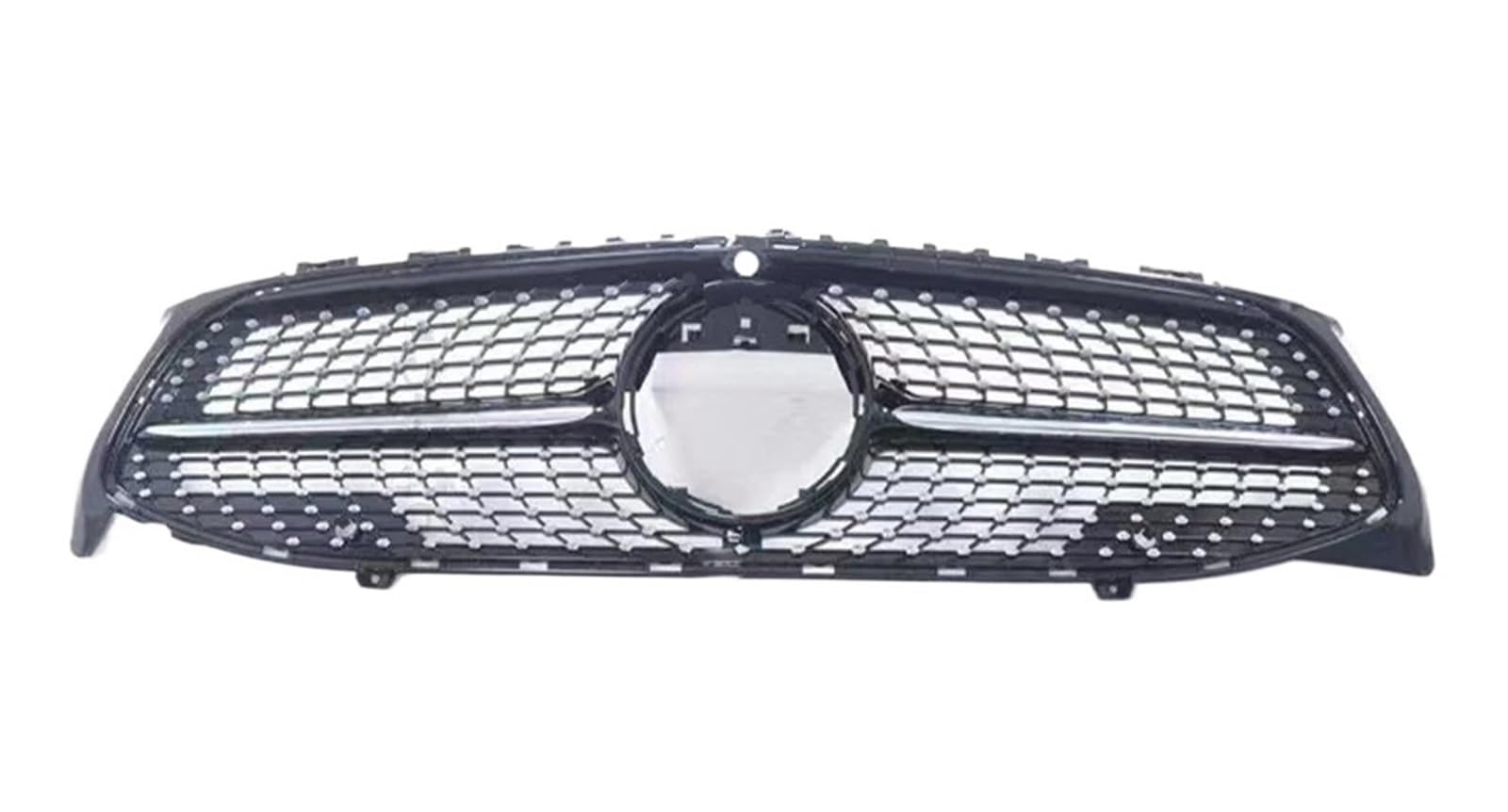 Racing-Kühlergrill Für Benz Für CLA C118 2019 2020 2021 Diamant Center Front Einlass Grille Racing Haube Grill Haube Mesh Refit Tuning Teil Glänzender Kühlergrill(Diamond Black-Hole) von AJHJET