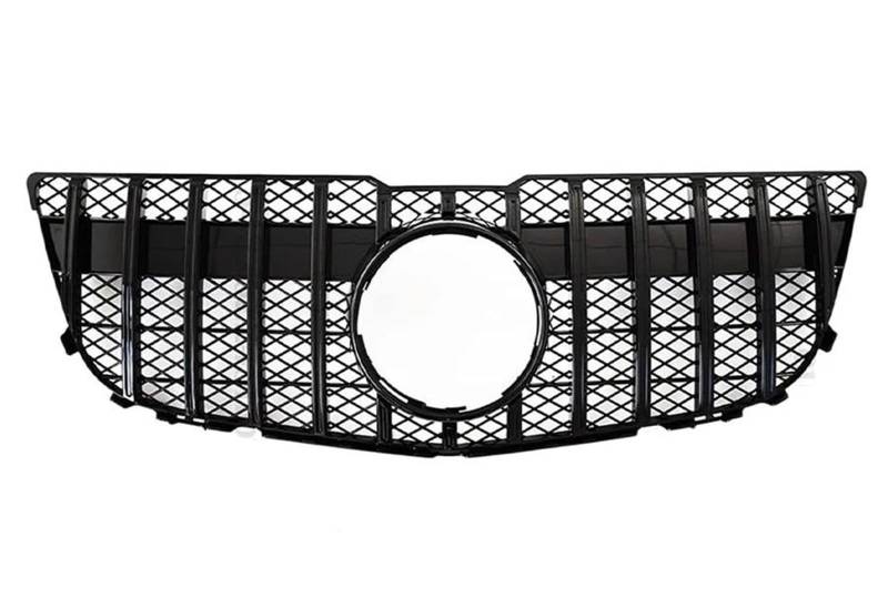 Racing-Kühlergrill Für Benz Für GLK Klasse X204 2013 2014 2015 Auto Stoßstange Haube Mesh Front Grill Oberen Racing Schwarz/Silber Grille Glänzender Kühlergrill(Schwarz) von AJHJET