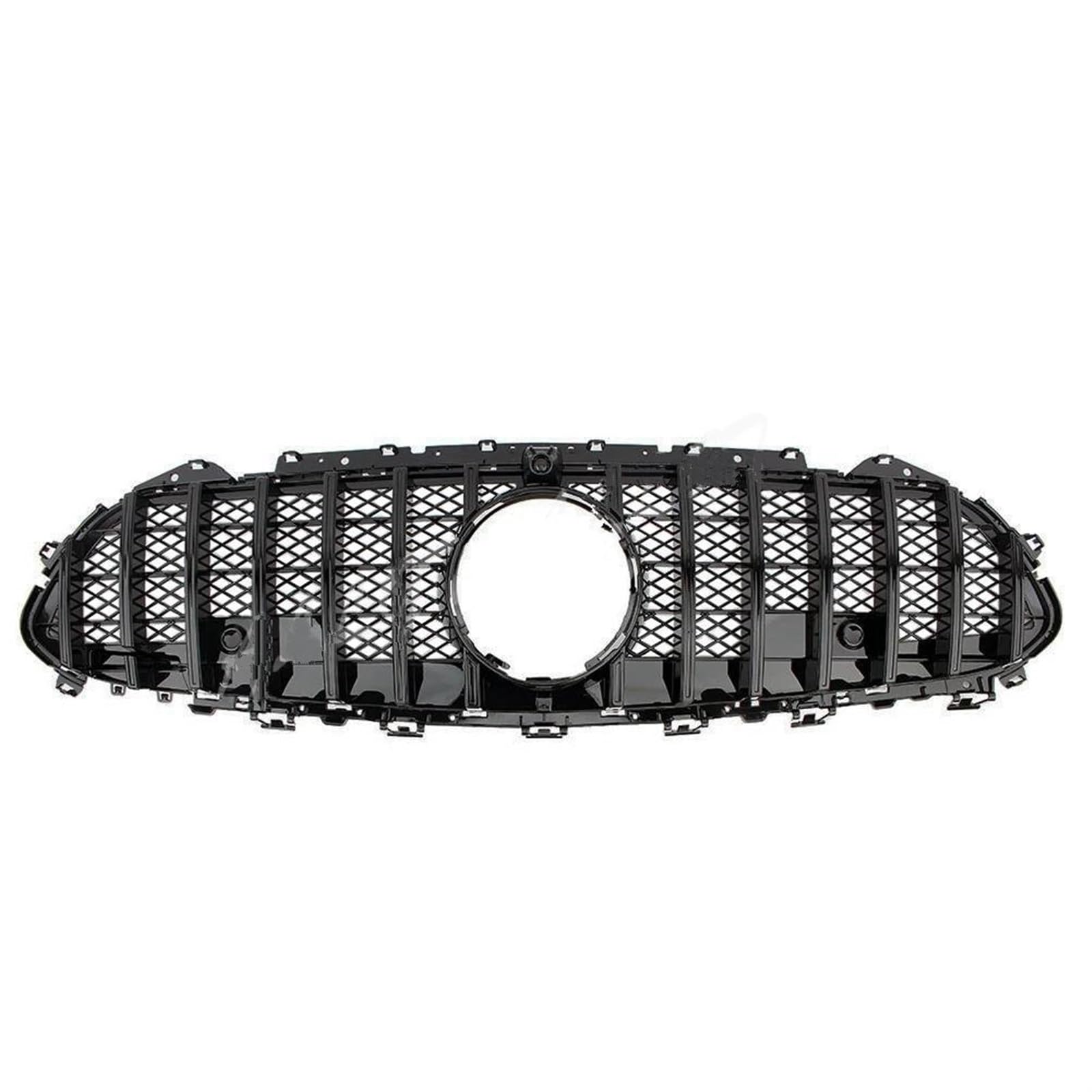 Racing-Kühlergrill Für Benz W257 C257 Für CLS Klasse 2019 2020 2021 Vorne Racing Billet Stoßstange Grille Oberen Facelift Gril Schwarz Silber Glänzender Kühlergrill(Schwarz) von AJHJET