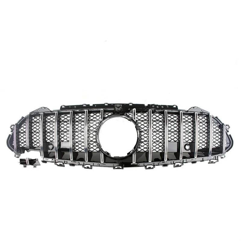 Racing-Kühlergrill Für Benz W257 C257 Für CLS Klasse 2019 2020 2021 Vorne Racing Billet Stoßstange Grille Oberen Facelift Gril Schwarz Silber Glänzender Kühlergrill(Silber) von AJHJET