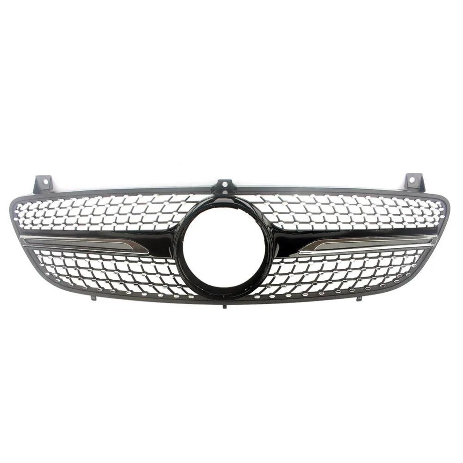 Racing-Kühlergrill Für Benz W639 Für Viano Für Vito 2006 2007 2008 2009 2010 Auto Vorne Racing Facelift Center Grille Stoßstange Grill Glänzender Kühlergrill(Schwarz) von AJHJET