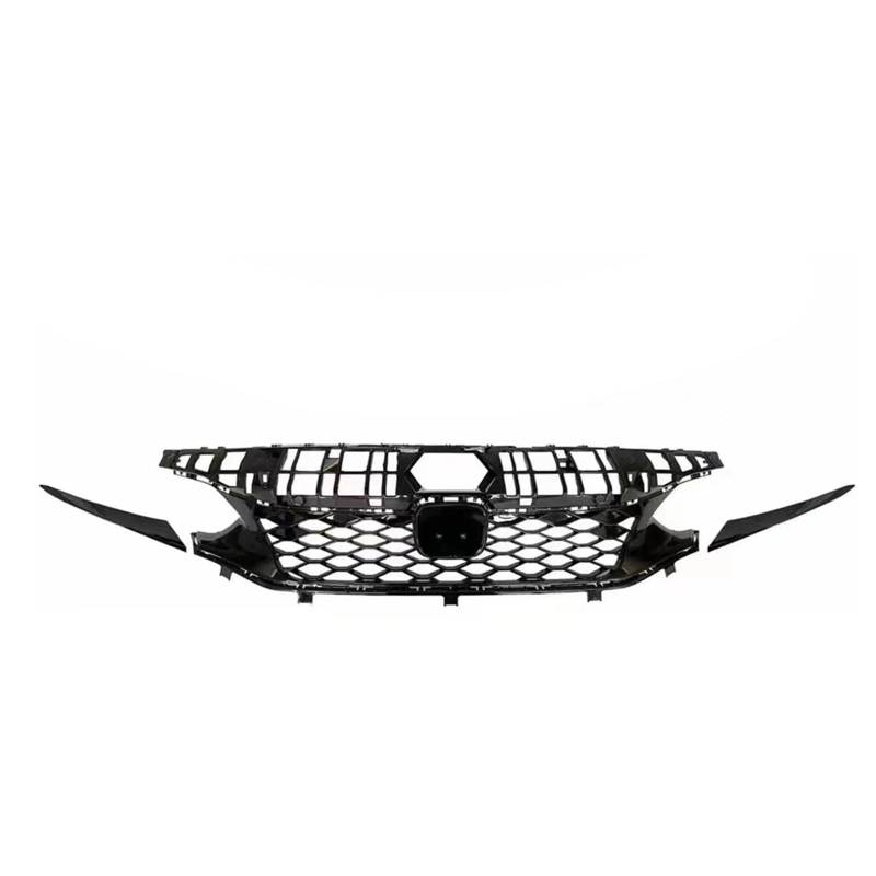 Racing-Kühlergrill Für Civic 11th Fließheck Nur 2022 2023 2024 Kühlergrill Racing Grill Mesh Grid Oberen Stoßfänger Haube Abdeckung Trim Glänzender Kühlergrill(Without Sensor Hole) von AJHJET