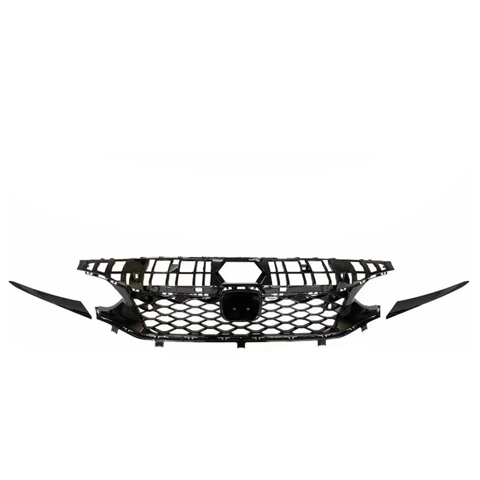 Racing-Kühlergrill Für Civic 11th Fließheck Nur 2022 2023 2024 Kühlergrill Racing Grill Mesh Grid Oberen Stoßfänger Haube Abdeckung Trim Glänzender Kühlergrill(with Sensor Hole) von AJHJET