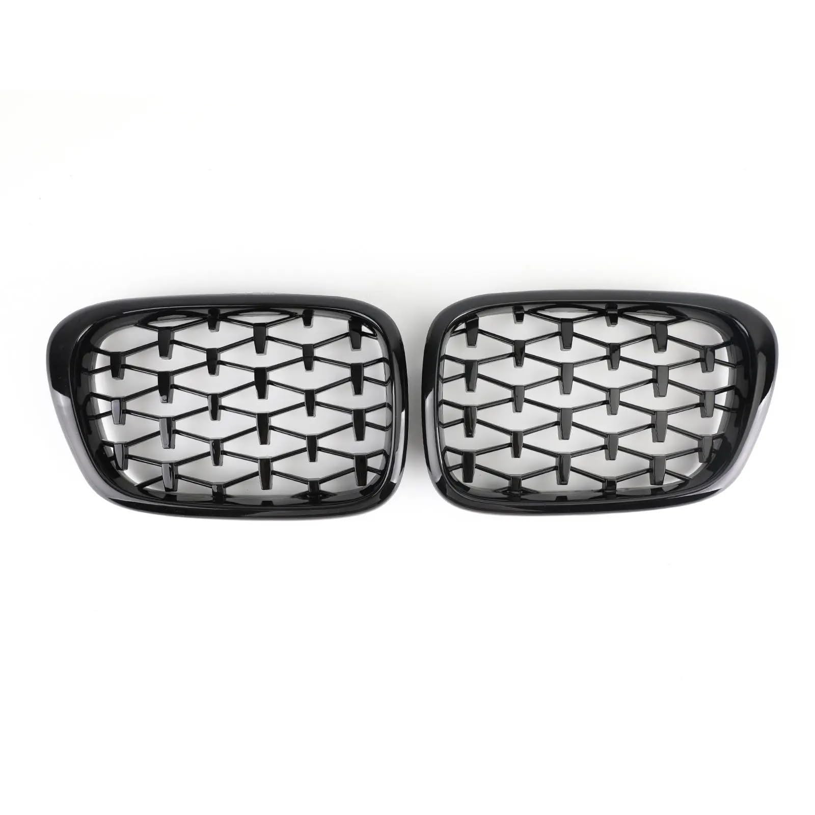 Racing-Kühlergrill Für E39 1995 1996 1997 1998 1999 2000 2001 2002 2003 5 Serie Vorne Niere Grill Mesh Grille Glänzender Kühlergrill(Schwarz) von AJHJET