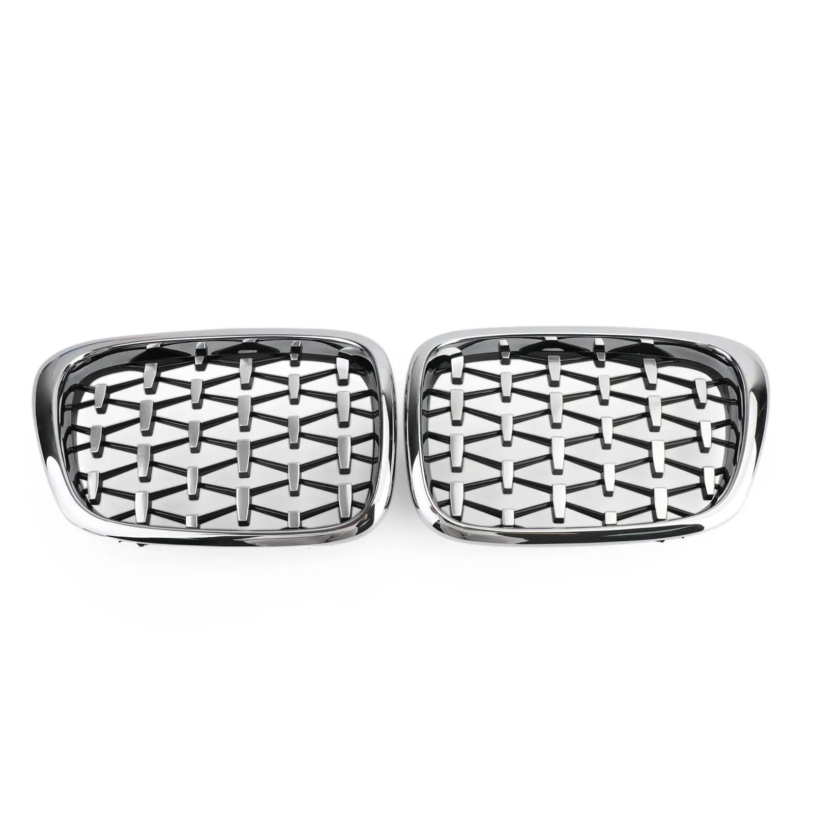 Racing-Kühlergrill Für E39 1995 1996 1997 1998 1999 2000 2001 2002 2003 5 Serie Vorne Niere Grill Mesh Grille Glänzender Kühlergrill(Silber) von AJHJET