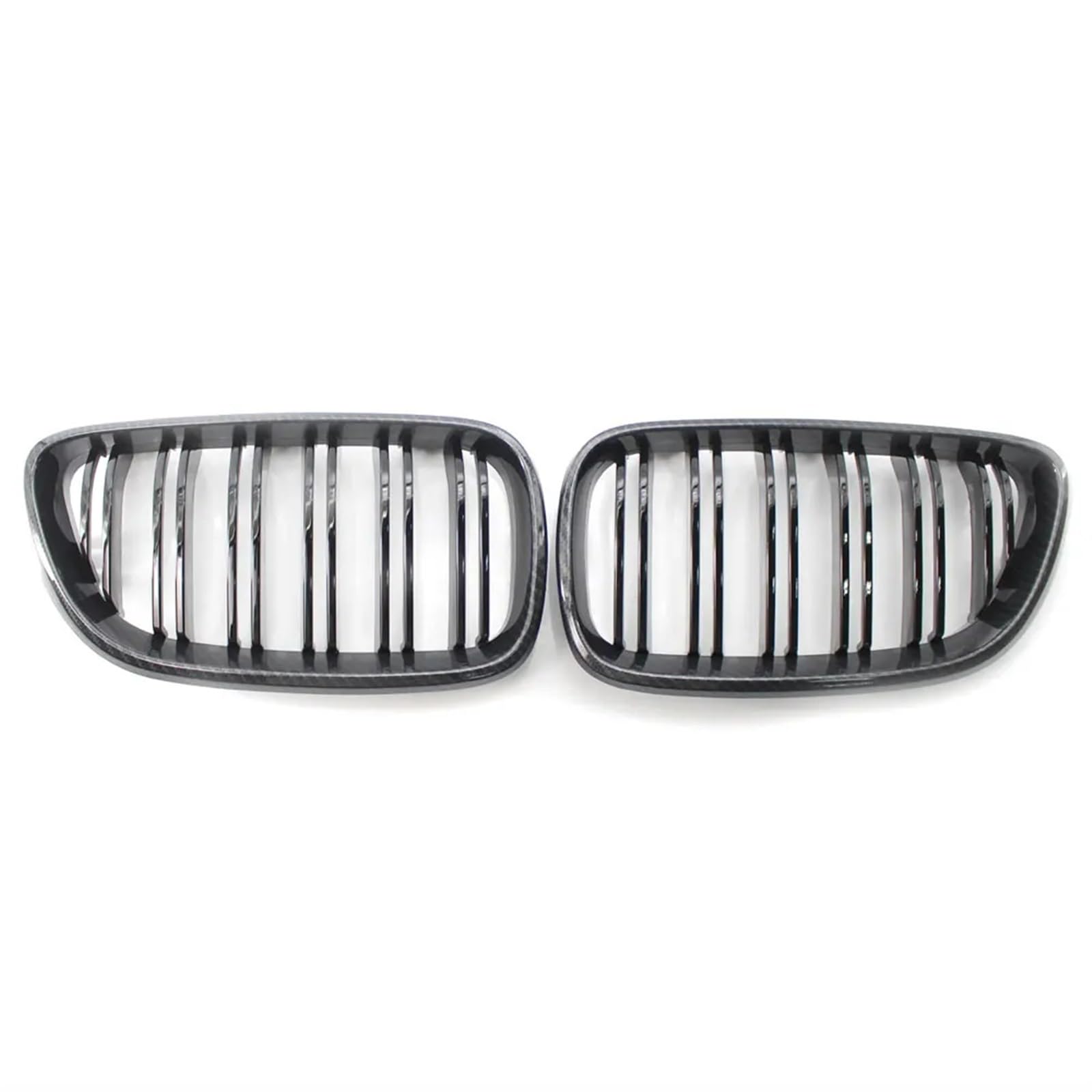 Racing-Kühlergrill Für F22 F23 Für M2 2014 2015 2016 2017 2018 Für 225i 218i 220i Dual Lamellen Front Haube Nieren Gitter Grill Glänzender Kühlergrill(Kohlefaser-Optik) von AJHJET