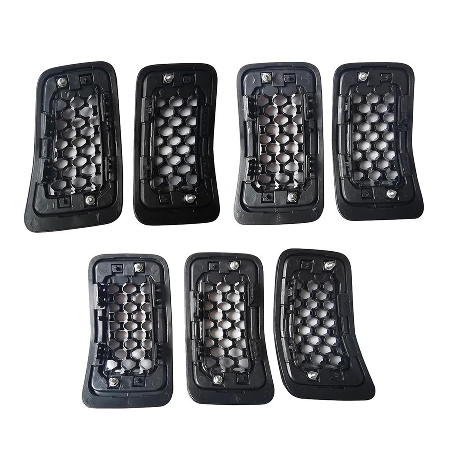 Racing-Kühlergrill Für Jeep Für Cherokee 2019 2020 2021 2022 Schwarz Glänzend 6AZ88DX8AB 6FM74SZ0AB 68323773AB 7-teiliges Frontgitter-Einsatz-Abdeckungs-Trim Glänzender Kühlergrill von AJHJET