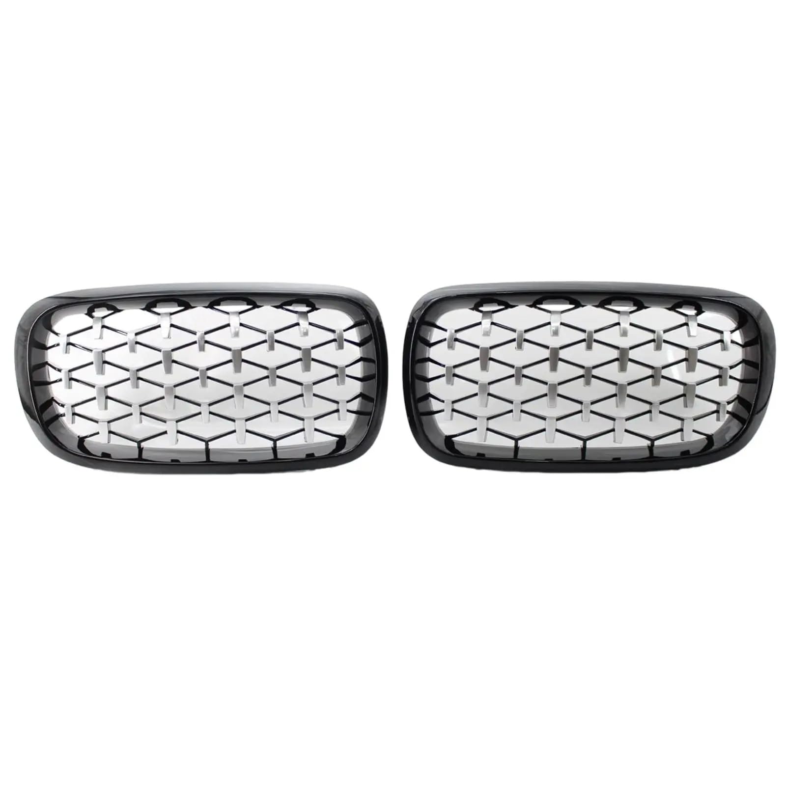 Racing-Kühlergrill Für X5 F15 2014 2015 2016 Frontgrill 51117294486 Glänzender Kühlergrill(Black and Silver) von AJHJET