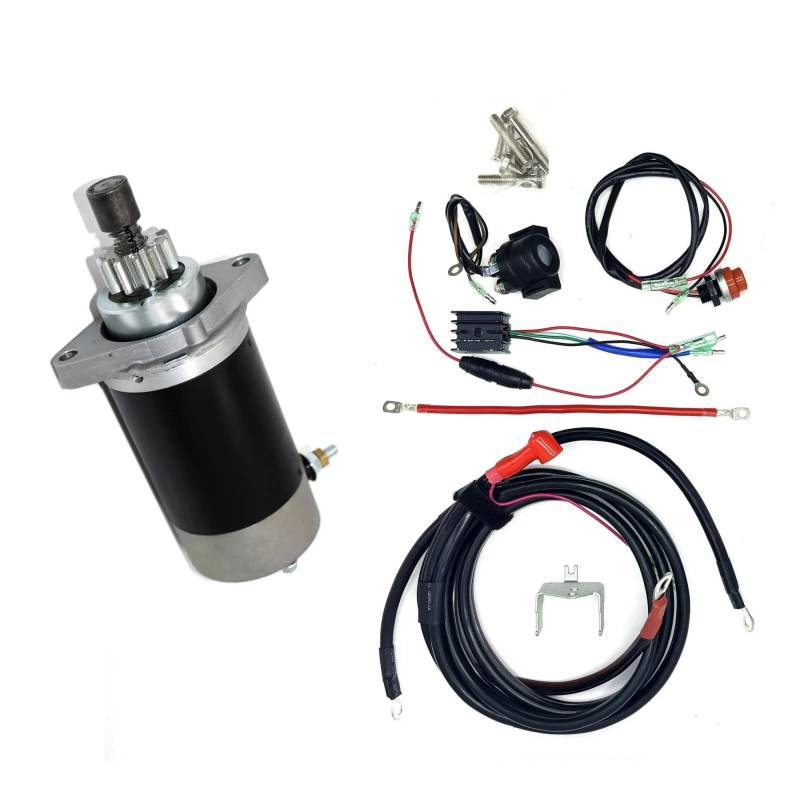 Startermotor Motor Anlasser Für Außenbordmotor 4-Takt 9,9 PS F9.9JMH 6AUK Mit Starter Gleichrichter Relais Batterie Kabel Starten Bottum Elektrische Starten Kit von AJHJET