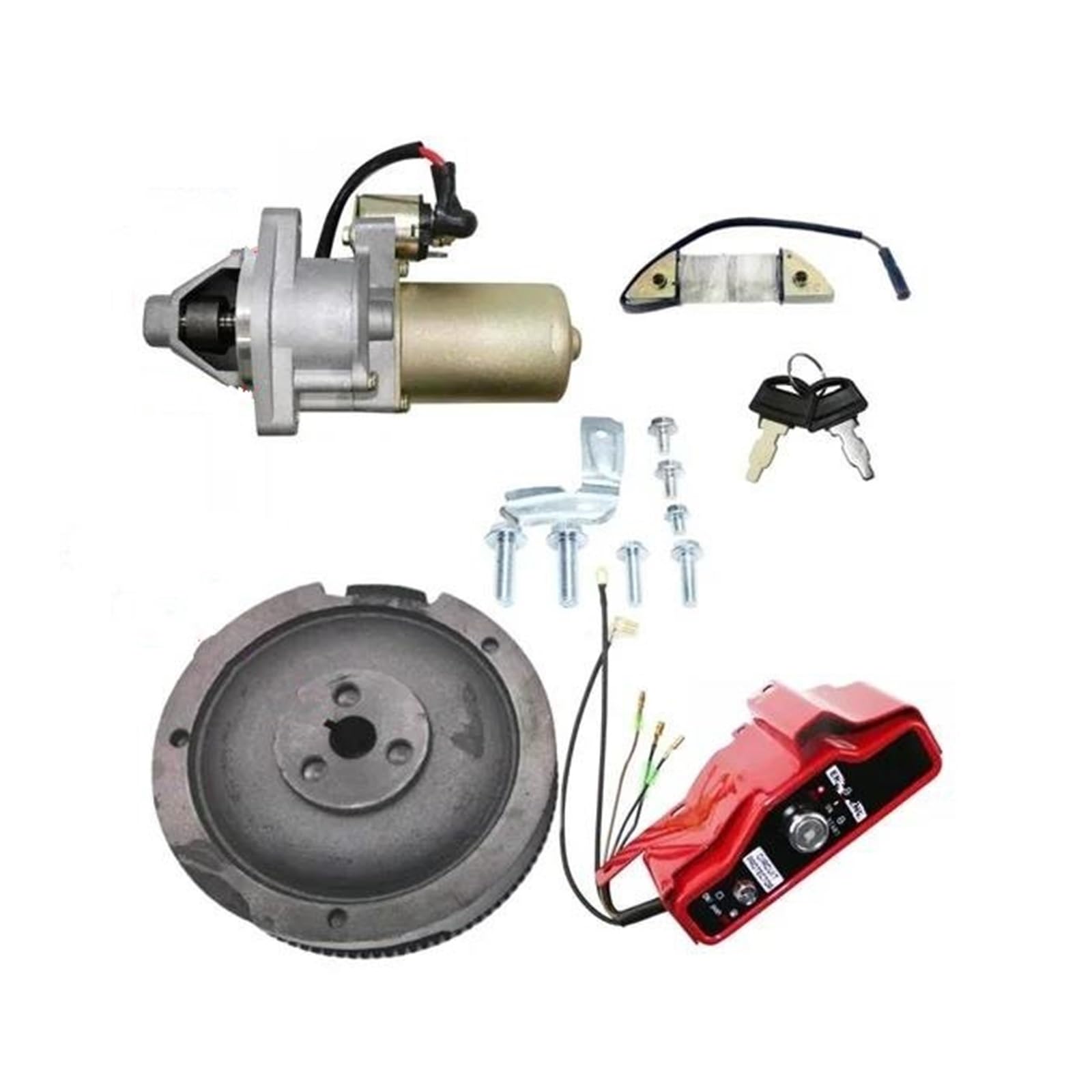 Startermotor Motor Anlasser Für Gx390 Für Gx340 11hp Gx390 13hp 188f 190f Generator Gehäuse Starter Motor Ladung Schwungrad Spule Schalter Elektrische Starten Kits(Special 65mm) von AJHJET