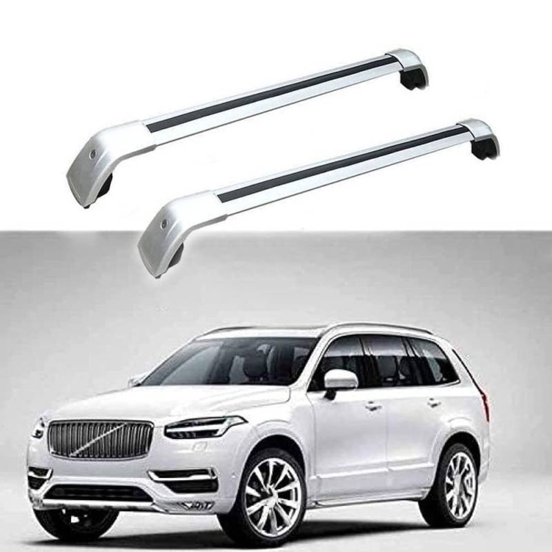 Auto Dachträger für Volvo XC90 2015-2020, Aluminium Querträger Gepäckträger Nutzlast Cargo Transport Zubehör,B von AJIH