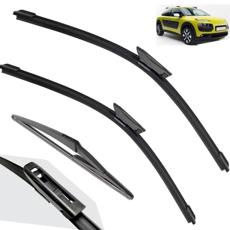 Auto Scheibenwischer für Citroen C4 Cactus 2014–2023, Hochwertige Leiser Wischerarm Wischerblatt Scheibenwischer-Set von AJIH