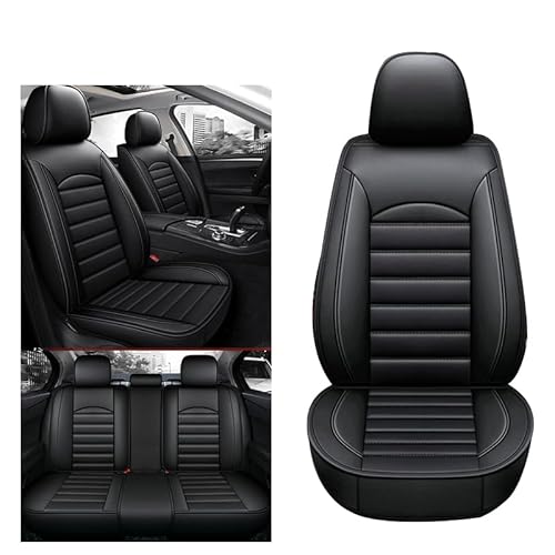 Auto Sitzbezüge Sets für Passat B6 (3C), Leder rutschfest Wasserdicht Bequem Vorne Hinten Autositzschoner,A/Black von AJIH