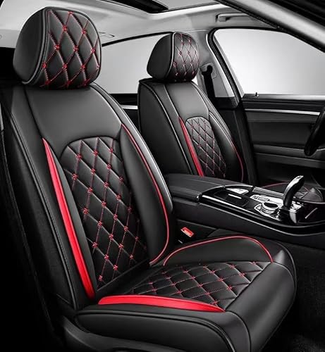 Auto Sitzbezüge für VOLVO V40 V50 (Kom bi) V60 V70 V70(L) BIFUEL(G) XC60, Komfortabler Dauerhafter Sitzbezug Autositzschoner Innenraum Accessories,A/Front Seats-A/black red von AJIH