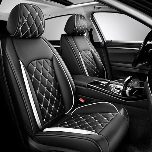 Auto Sitzbezüge für VW Golf (III) Golf (III) syncro Golf (III) Cabriolet, Komfortabler Dauerhafter Sitzbezug Autositzschoner Innenraum Accessories,A/Front Seats-A/black white von AJIH